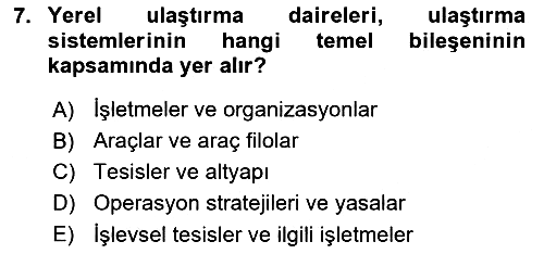 Uluslararası Lojistik 2023-2024 Ara Sınav - 7. soru