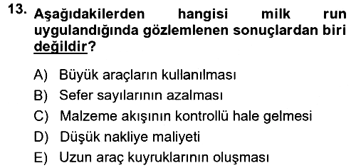 Uluslararası Lojistik 2013-2014 Dönem Sonu Sınavı - 13. soru