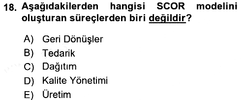Uluslararası Lojistik 2016-2017 Dönem Sonu Sınavı - 18. soru