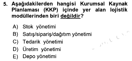 Uluslararası Lojistik 2023-2024 Dönem Sonu Sınavı - 5. soru