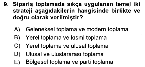 Uluslararası Lojistik 2023-2024 Dönem Sonu Sınavı - 9. soru
