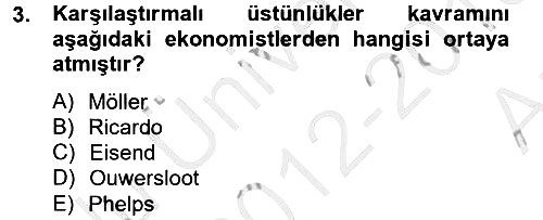 Uluslararası Pazarlama 2012-2013 Ara Sınav - 3. soru
