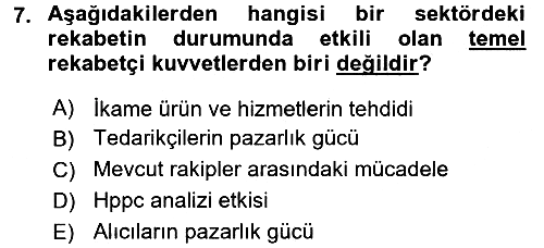 Uluslararası Pazarlama 2015-2016 Ara Sınav - 7. soru