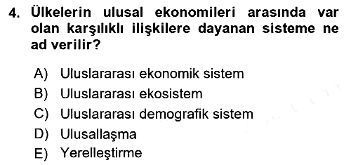 Uluslararası Pazarlama 2017-2018 Ara Sınav - 4. soru