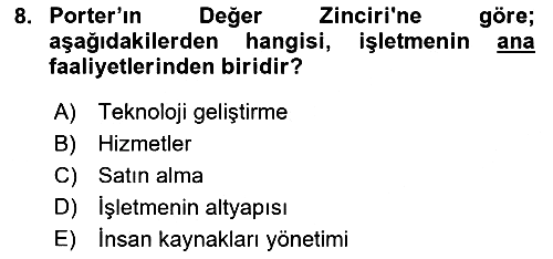 Uluslararası Pazarlama 2018-2019 Ara Sınav - 8. soru