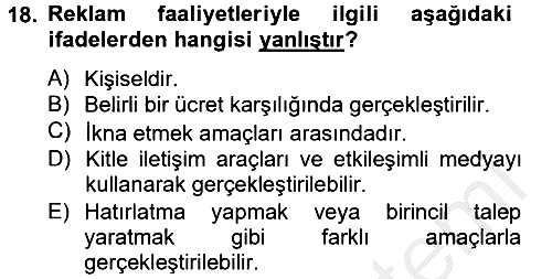 Uluslararası Pazarlama 2012-2013 Dönem Sonu Sınavı - 18. soru