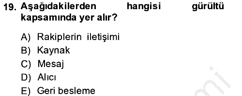 Uluslararası Pazarlama 2014-2015 Dönem Sonu Sınavı - 19. soru
