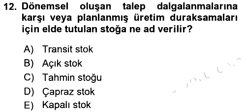 Uluslararası Pazarlama 2015-2016 Dönem Sonu Sınavı - 12. soru