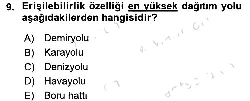 Uluslararası Pazarlama 2016-2017 Dönem Sonu Sınavı - 9. soru