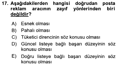 Uluslararası Pazarlama 2017-2018 Dönem Sonu Sınavı - 17. soru