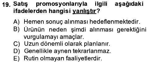 Uluslararası Pazarlama 2013-2014 Tek Ders Sınavı - 19. soru