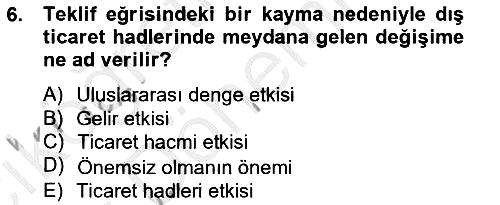 Uluslararası Ticaret 2012-2013 Ara Sınav - 6. soru