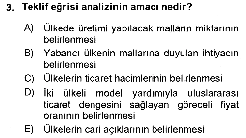 Uluslararası Ticaret 2016-2017 Ara Sınav - 3. soru