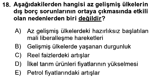 Uluslararası Ticaret 2018-2019 Ara Sınav - 18. soru