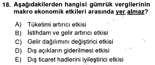 Uluslararası Ticaret 2024-2025 Ara Sınav - 18. soru