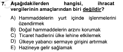 Uluslararası Ticaret 2012-2013 Dönem Sonu Sınavı - 7. soru