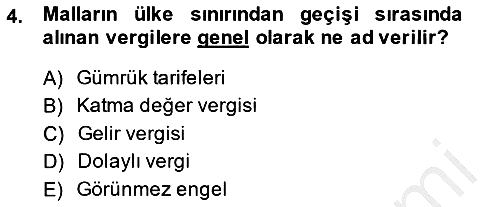 Uluslararası Ticaret 2014-2015 Dönem Sonu Sınavı - 4. soru