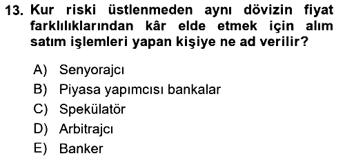 Uluslararası Ticaret 2018-2019 Dönem Sonu Sınavı - 13. soru