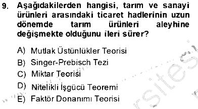 Uluslararası Ticaret 2013-2014 Tek Ders Sınavı - 9. soru