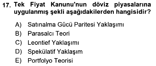 Uluslararası Ticaret 2020-2021 Yaz Okulu Sınavı - 17. soru