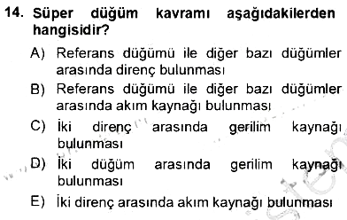 Devre Analizi 2012-2013 Ara Sınav - 14. soru