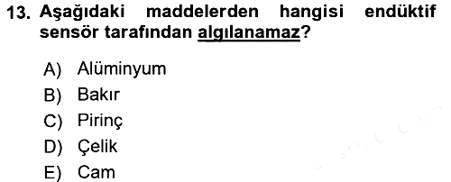 Elektrik Bakım, Arıza Bulma ve Güvenlik 2015-2016 Ara Sınav - 13. soru