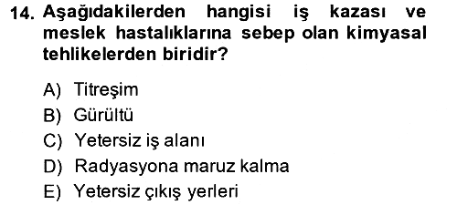 Elektrik Bakım, Arıza Bulma ve Güvenlik 2014-2015 Dönem Sonu Sınavı - 14. soru
