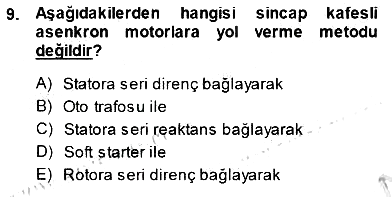 Elektrik Makinaları 2014-2015 Dönem Sonu Sınavı - 9. soru
