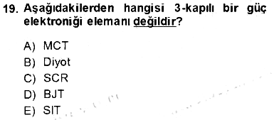 Elektrik Makinaları 2013-2014 Tek Ders Sınavı - 19. soru