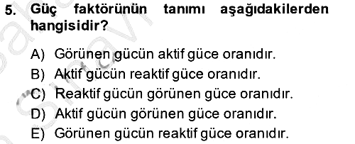 Elektromekanik Kumanda Sistemleri 2013-2014 Ara Sınav - 5. soru
