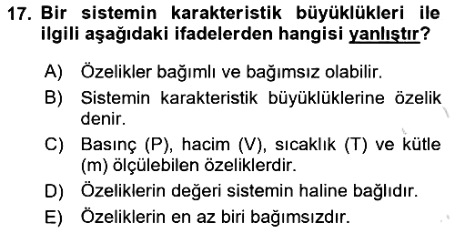 Enerji Analizi 2017-2018 Ara Sınav - 17. soru