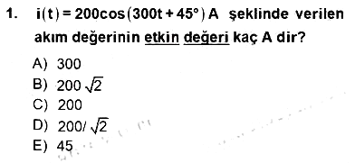 Güç Sistemleri Analizi 2012-2013 Ara Sınav - 1. soru