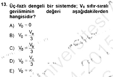Güç Sistemleri Analizi 2014-2015 Ara Sınav - 13. soru