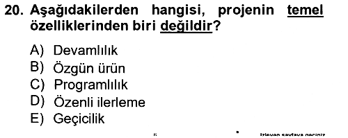 Bina ve Site Yöneticiliği 2012-2013 Ara Sınav - 20. soru