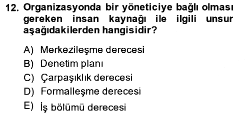 Bina ve Site Yöneticiliği 2013-2014 Ara Sınav - 12. soru
