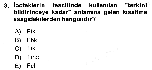 Bina ve Site Yöneticiliği 2015-2016 Ara Sınav - 3. soru