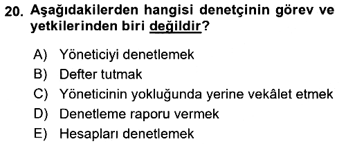 Bina ve Site Yöneticiliği 2018-2019 Ara Sınav - 20. soru