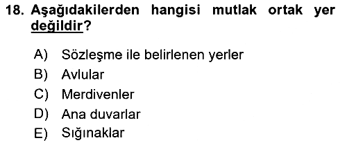 Bina ve Site Yöneticiliği 2021-2022 Ara Sınav - 18. soru