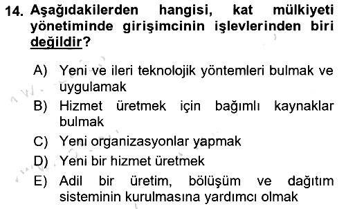Bina ve Site Yöneticiliği 2023-2024 Ara Sınav - 14. soru