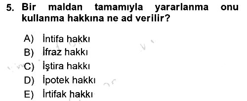 Bina ve Site Yöneticiliği 2024-2025 Ara Sınav - 5. soru