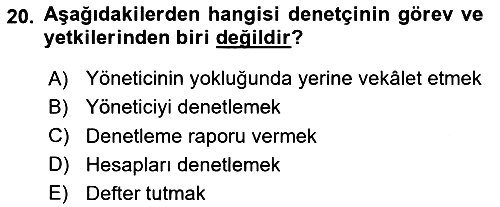 Bina ve Site Yöneticiliği 2024-2025 Ara Sınav - 20. soru
