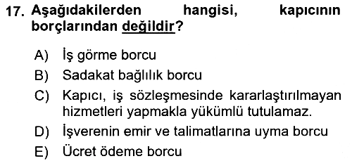 Bina ve Site Yöneticiliği 2018-2019 Yaz Okulu Sınavı - 17. soru