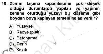 Bina ve Yapım Bilgisi 2012-2013 Ara Sınav - 18. soru