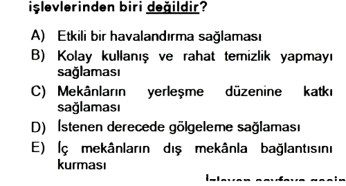 Bina ve Yapım Bilgisi 2015-2016 Ara Sınav - 20. soru
