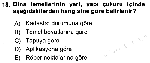 Bina ve Yapım Bilgisi 2017-2018 Ara Sınav - 18. soru
