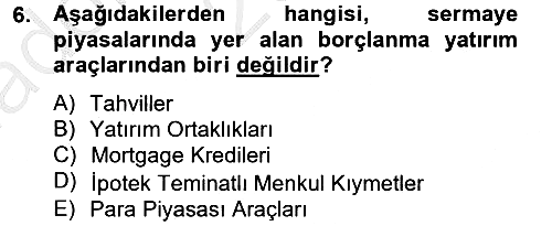 Gayrimenkul Ekonomisi 2013-2014 Ara Sınav - 6. soru
