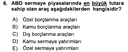 Gayrimenkul Ekonomisi 2016-2017 Ara Sınav - 6. soru