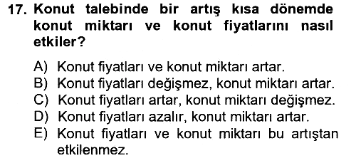 Gayrimenkul Ekonomisi 2012-2013 Dönem Sonu Sınavı - 17. soru