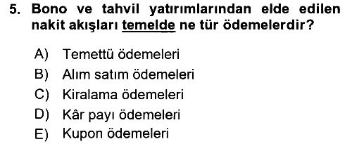 Gayrimenkul Ekonomisi 2016-2017 Dönem Sonu Sınavı - 5. soru