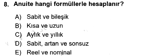 Gayrimenkul Ekonomisi 2016-2017 Dönem Sonu Sınavı - 8. soru
